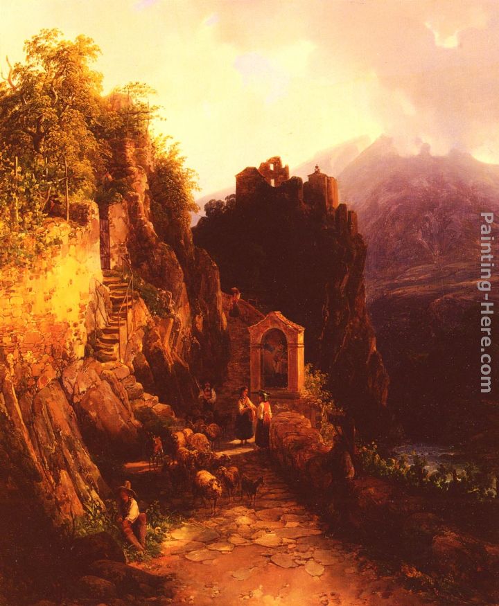 Alpin Landschaft painting - Thomas Ender Alpin Landschaft art painting
